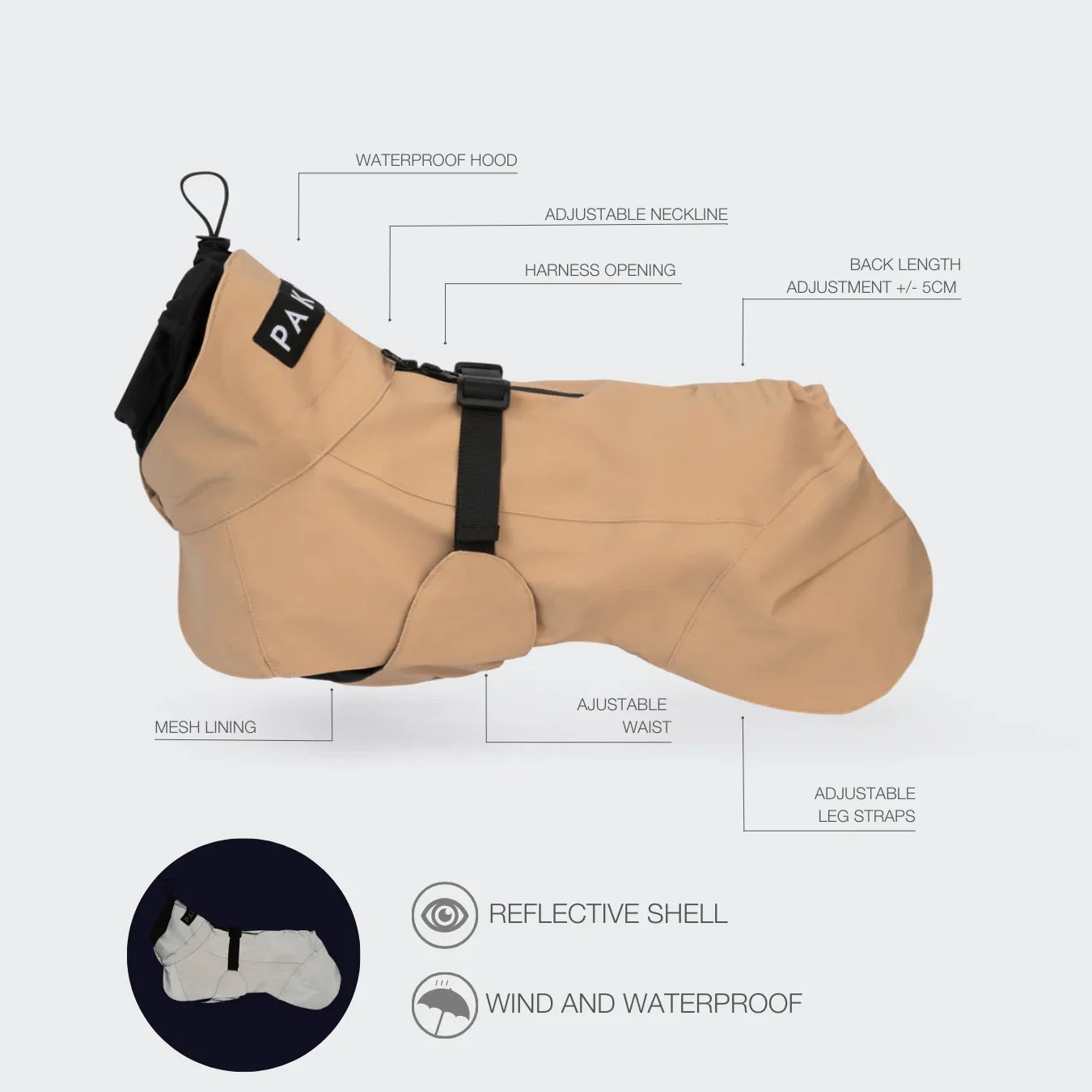 Visibility Raincoat Lite - Taupe