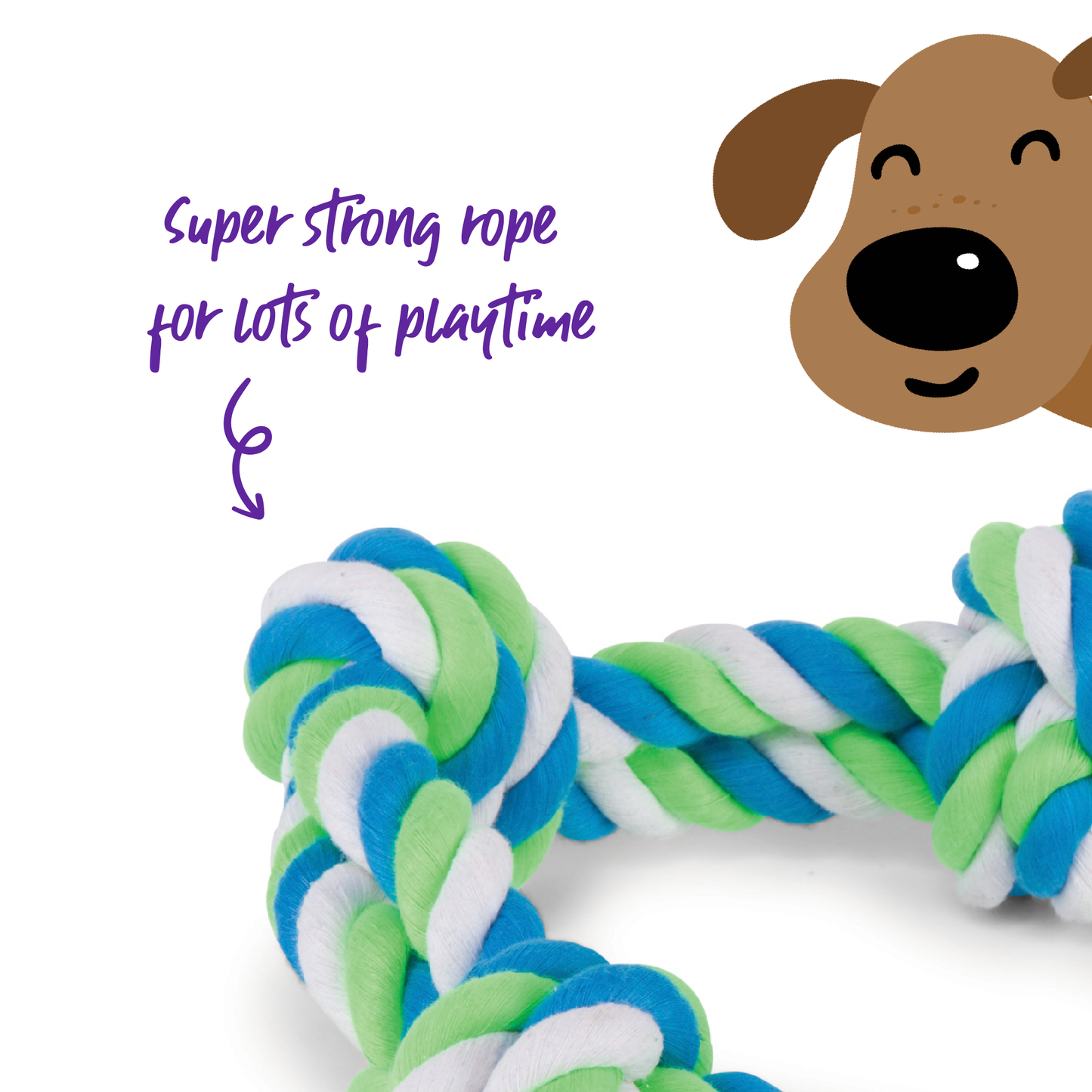 Twisted Rope 3 Knot Tug Dog Toy - XL