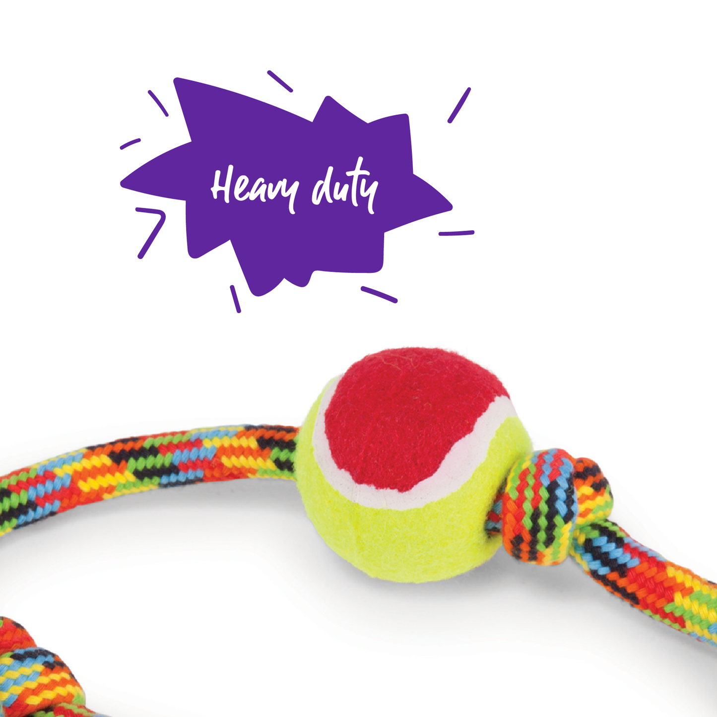 Braided Rope Sling Tennis Ball Dog Toy