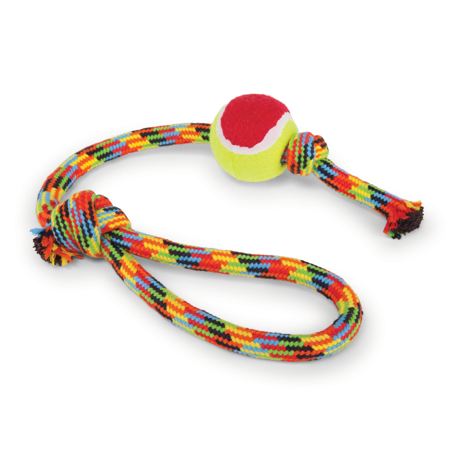 Braided Rope Sling Tennis Ball Dog Toy