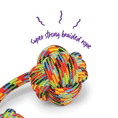Braided Rope With Sling & Knot Ball DogToy