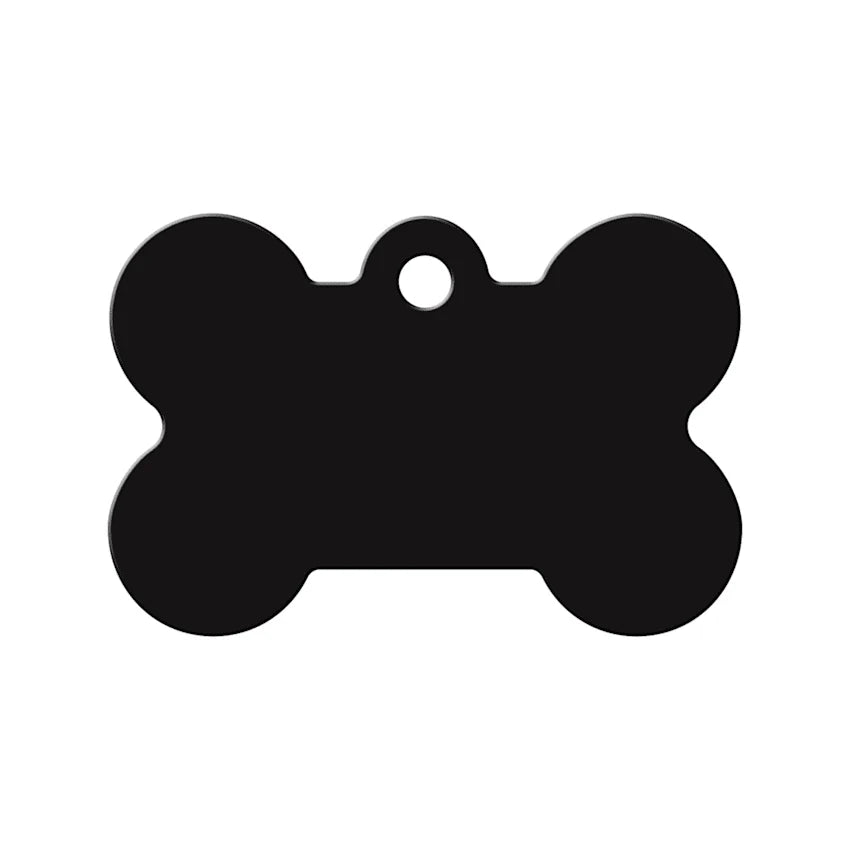 Bone Shaped Zebra Tag - Black