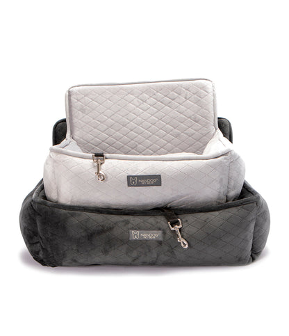 Quilted Car Seat - Light Grey