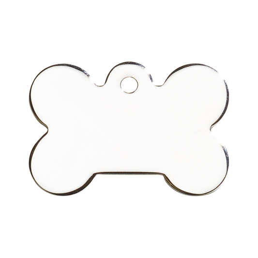 Bone Shaped Prestige Dog Tag - Silver
