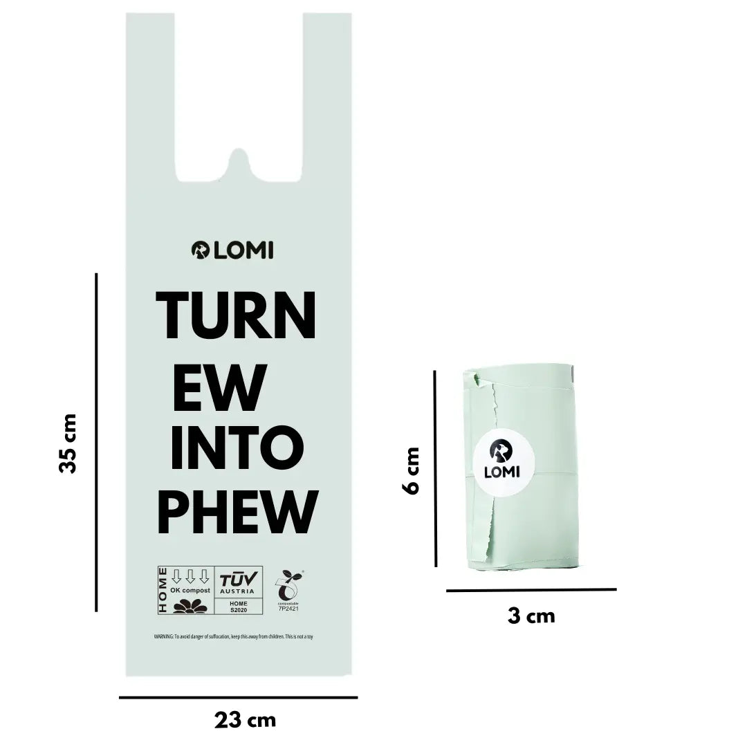 100% Compostable Poop Bags with Handles | 4 Rolls