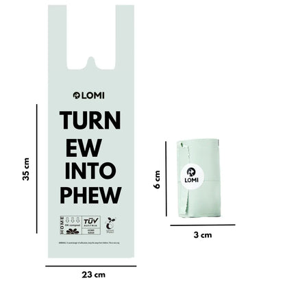 100% Compostable Poop Bags with Handles | 4 Rolls