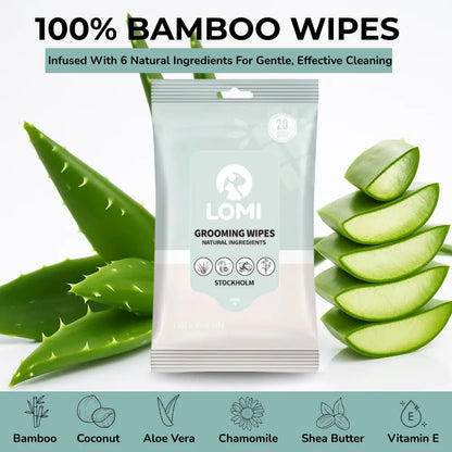 Bamboo Grooming Wipes | Travel Size (20 wipes)
