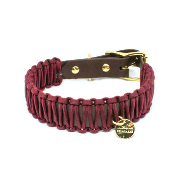 Chocolate Burgundy Biothane Paracord Collar