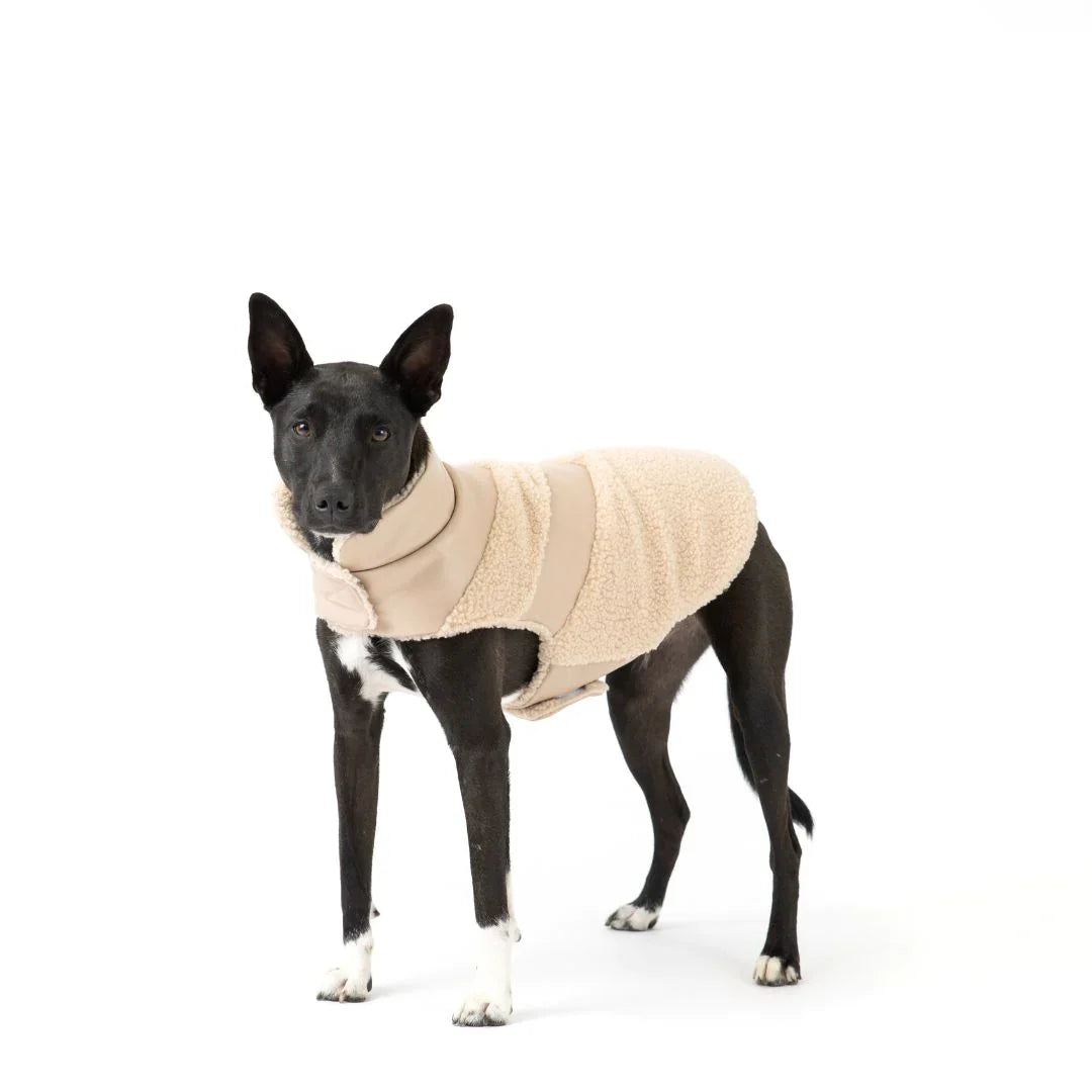 Fab Ski Faux Leather Shearling Coat - Tan