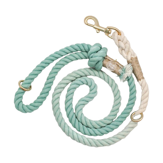 Cotton Rope Leash Ombre Pastel | Hunter Green