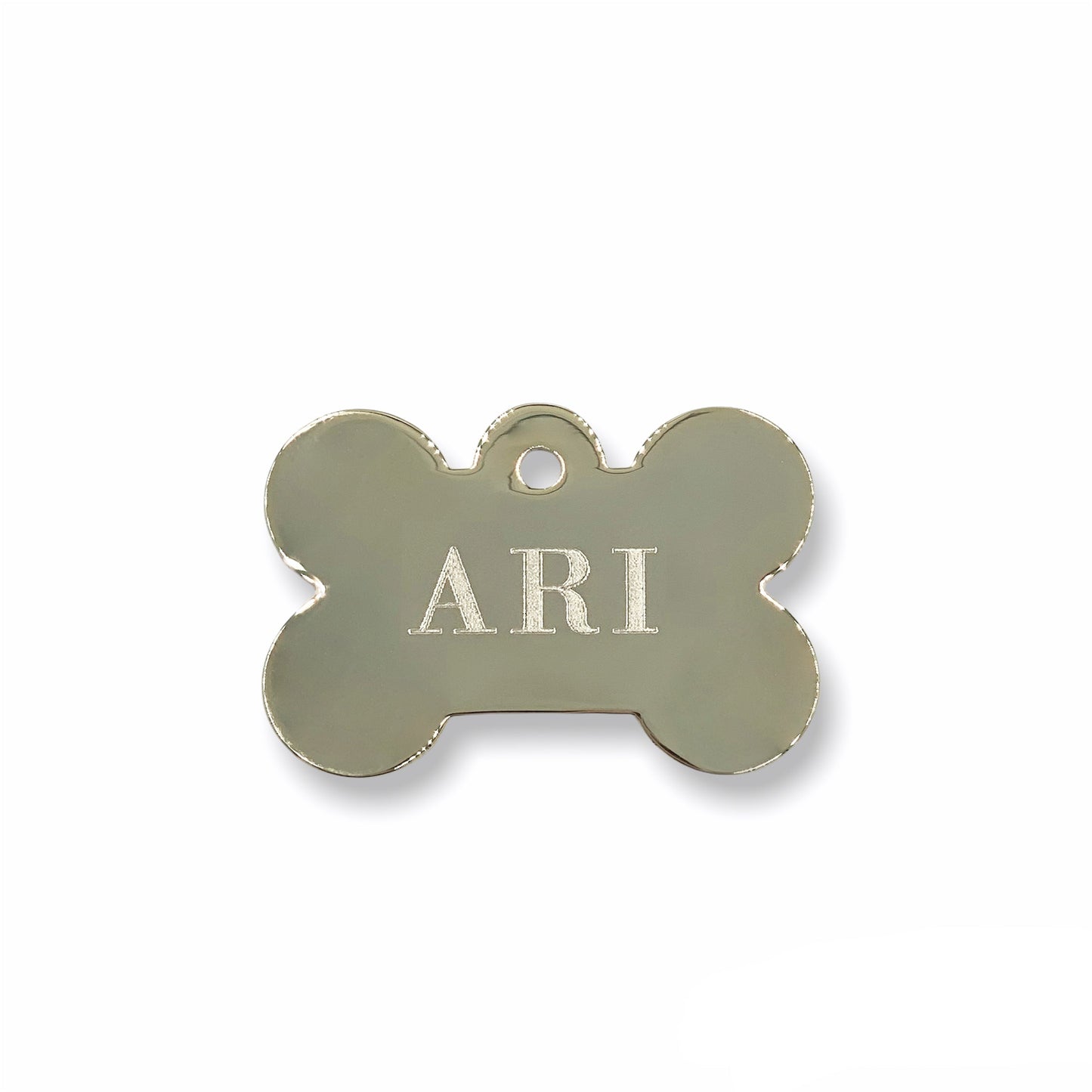 Bone Shaped Prestige Dog Tag - Silver