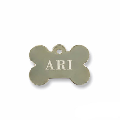 Bone Shaped Prestige Dog Tag - Silver