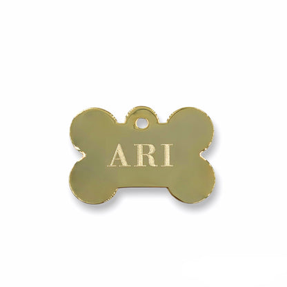 Bone Shaped Prestige Dog Tag - Gold
