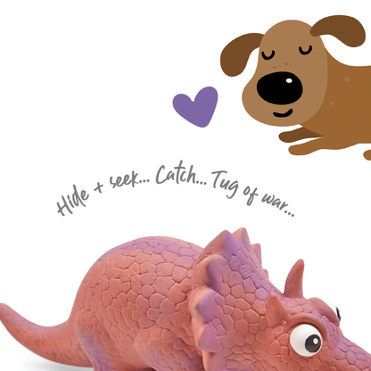 Tricky Triceratops Squeaky Dog Toy