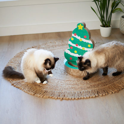 Cat Christmas Tree - Cardboard Scratcher & Ball Game
