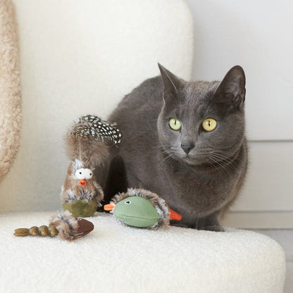 Eco-Friendly Wobble Bird cat toy with recycled materials