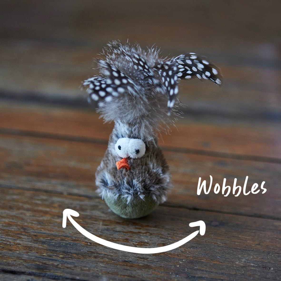 Eco-Friendly Wobble Bird cat toy with recycled materials