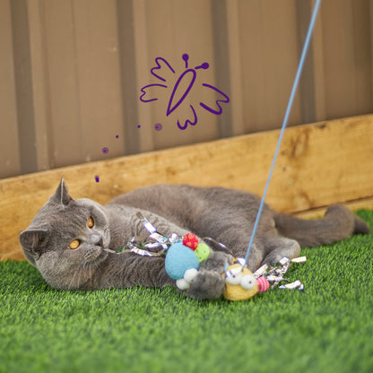 Butterfly High Chase & Play Wand with catnip