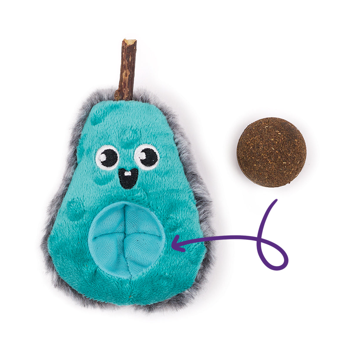 Playful Avocado with catnip