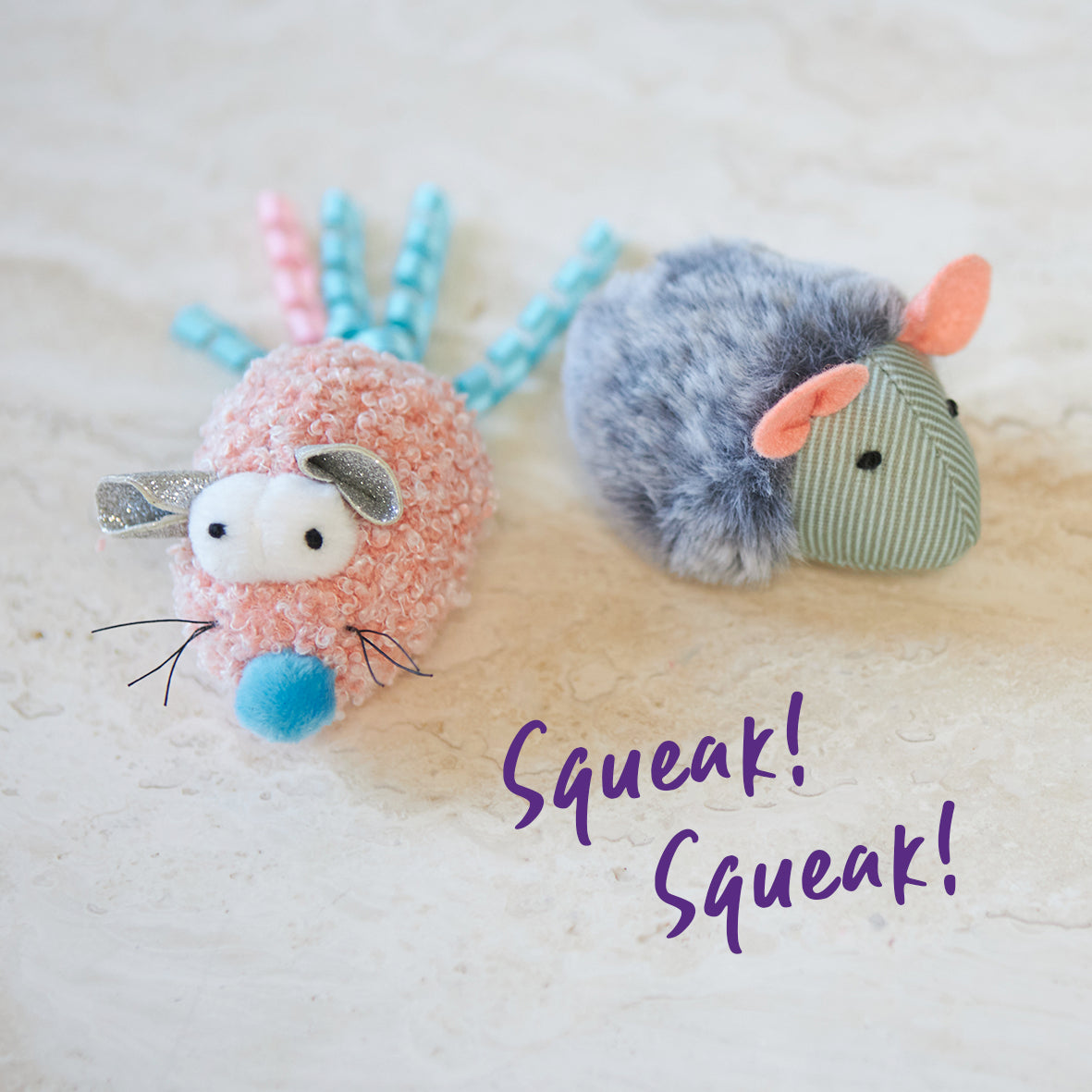 Pinky Mouse with sound chip and catnip