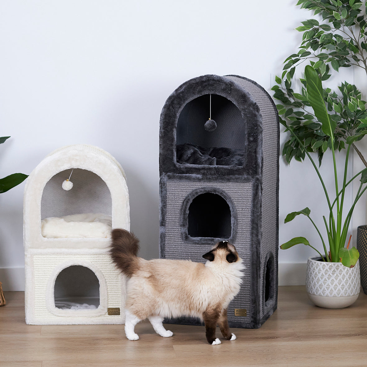 3 Chambers Cat Den - Charcoal