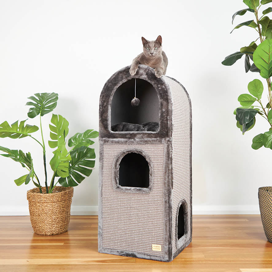 3 Chambers Cat Den - Charcoal