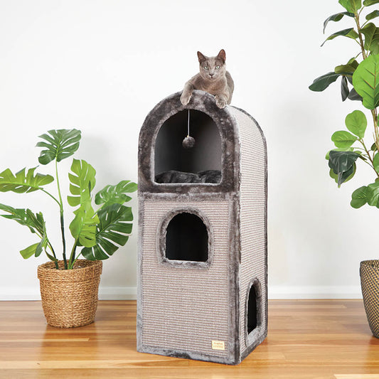 3 Chambers Cat Den - Charcoal