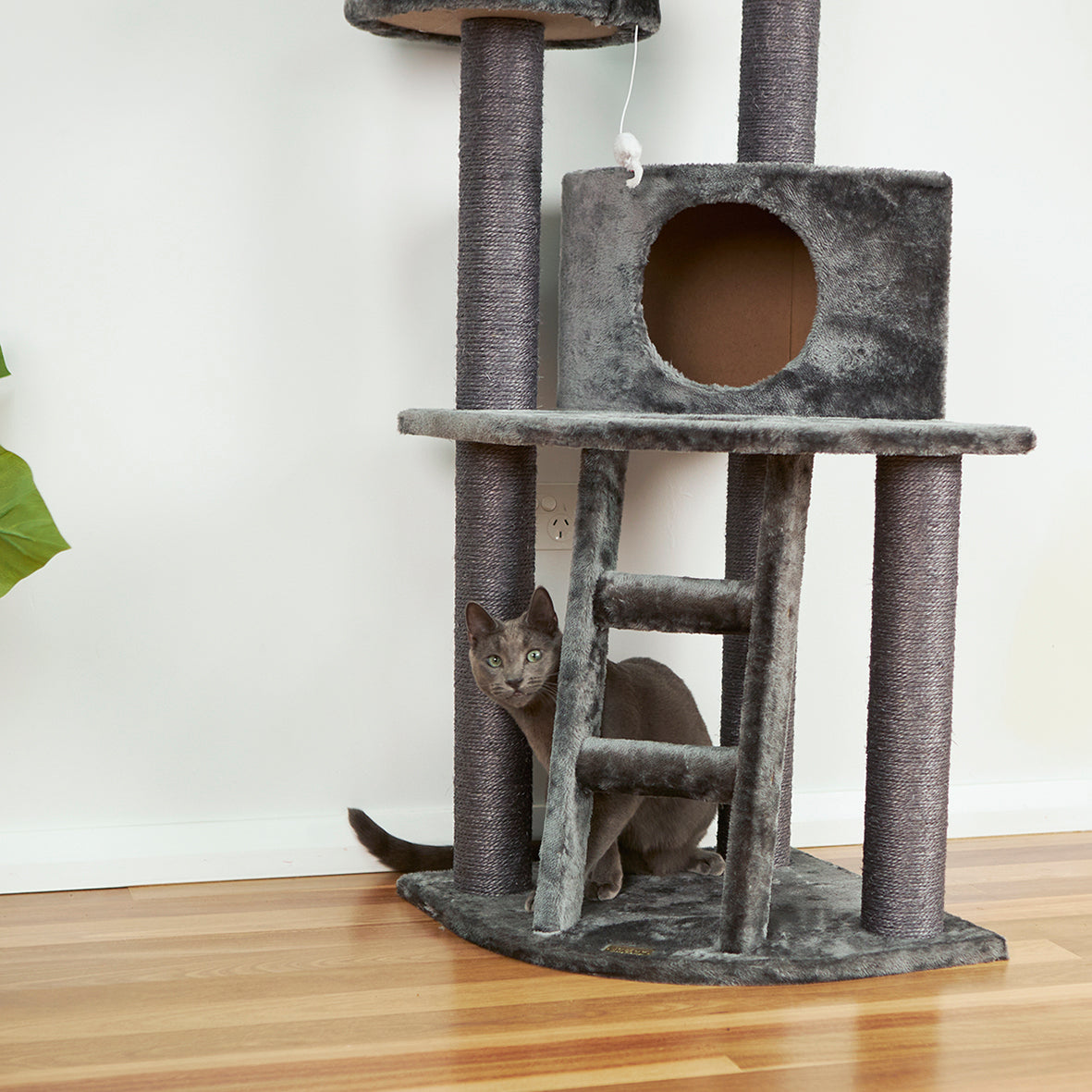 Corner 3 Level Cat Playground - Charcoal