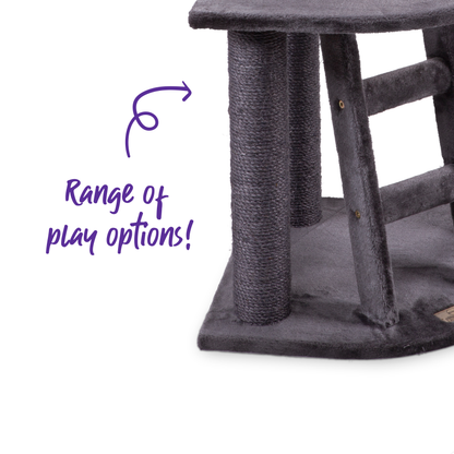 Corner 3 Level Cat Playground - Charcoal