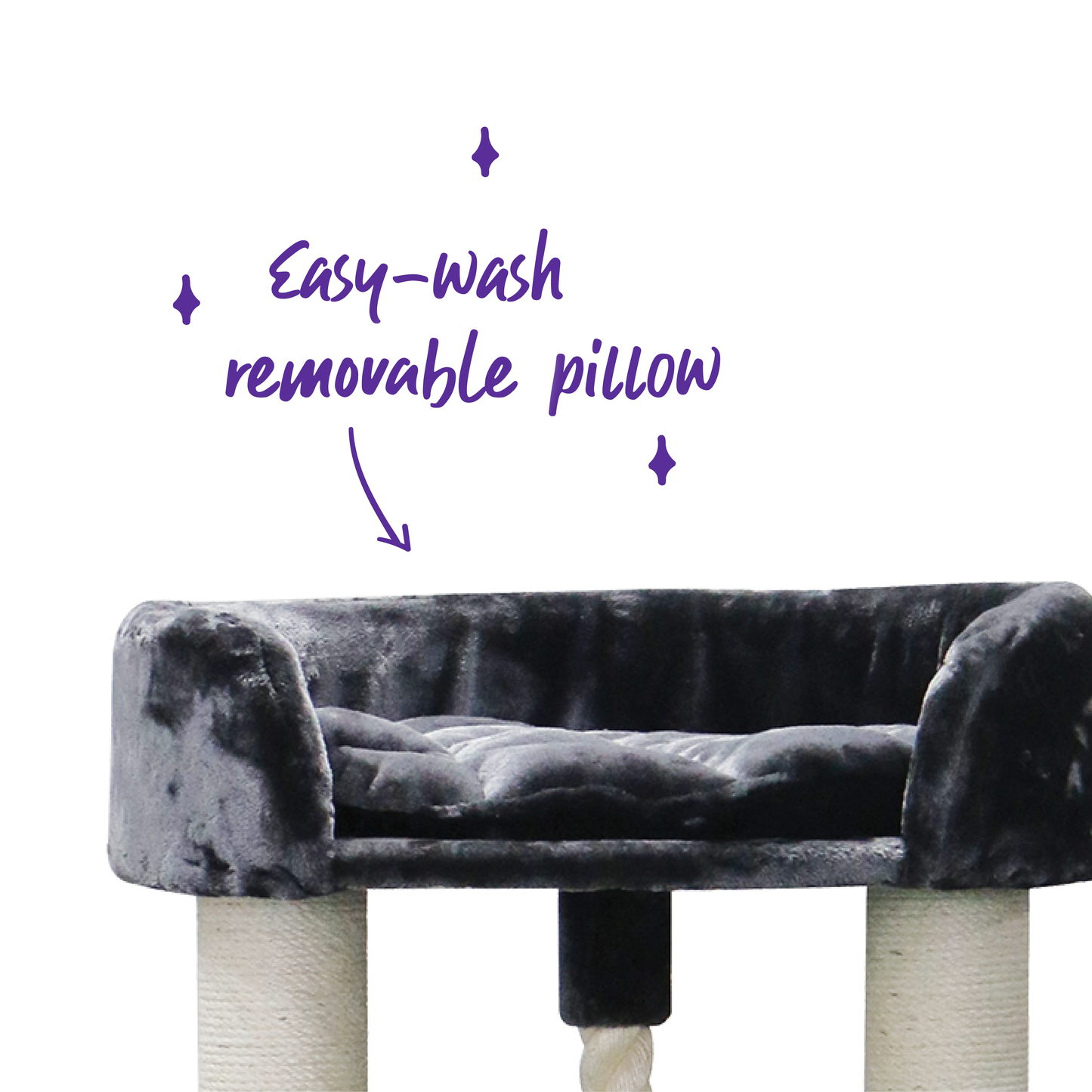 Kitty Scratch & Sleep Post - Cream & Charcoal