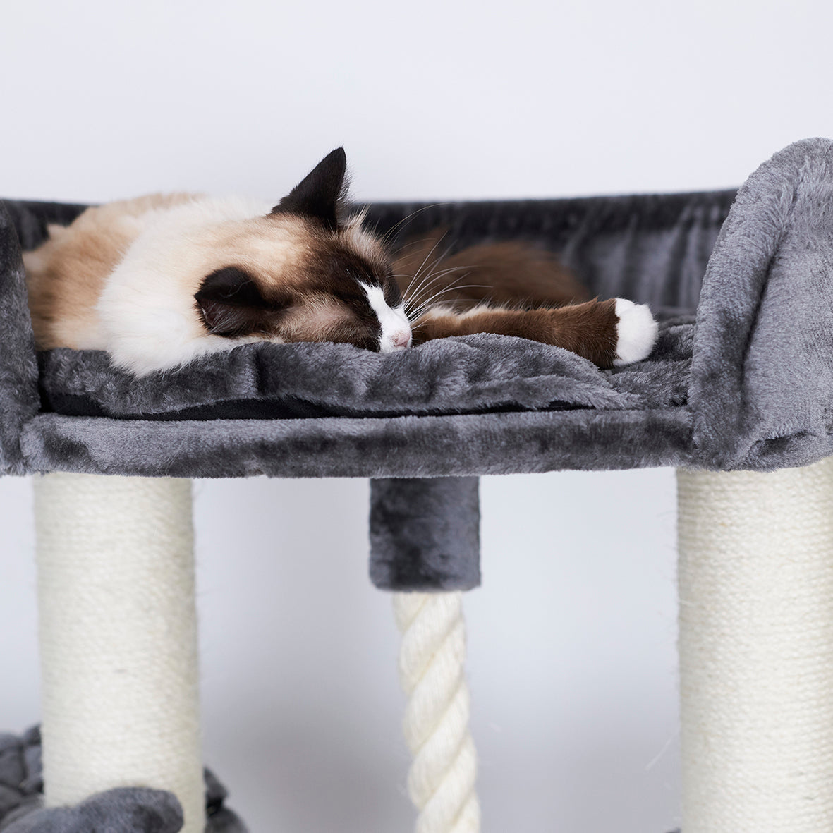 Kitty Scratch & Sleep Post - Cream & Charcoal