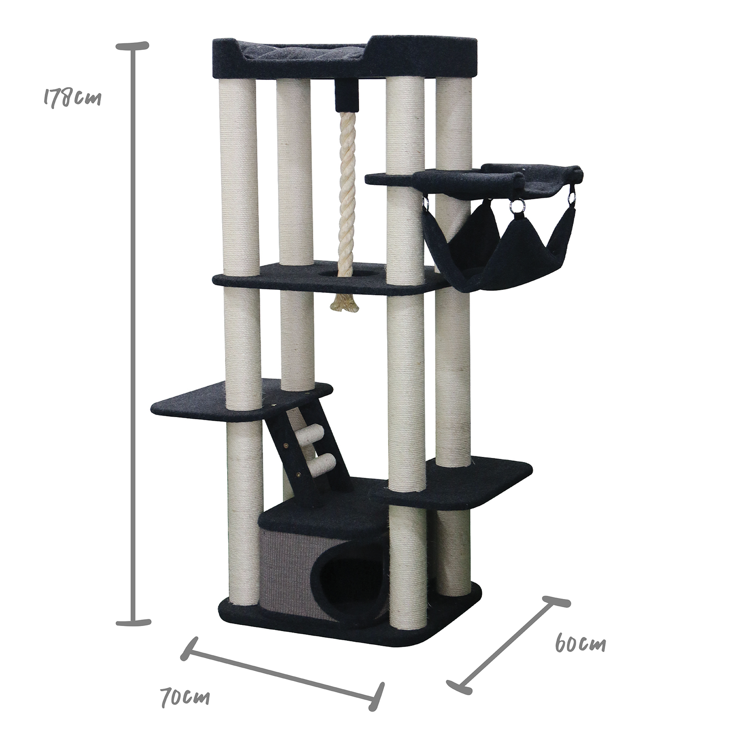 Kitty Climb Playground - Grey Carpet