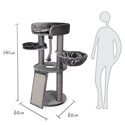 Kitty Scratch & Sleep Post - Charcoal