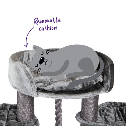 Kitty Scratch & Sleep Post - Charcoal