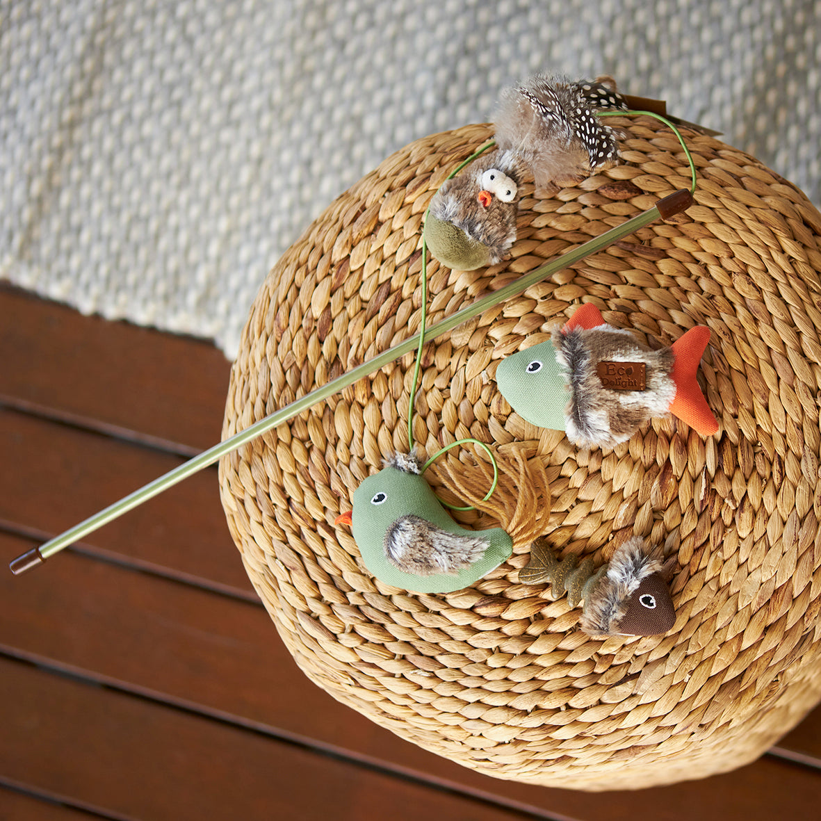 Eco-Friendly Gone Fishing with catnip and recycled materials