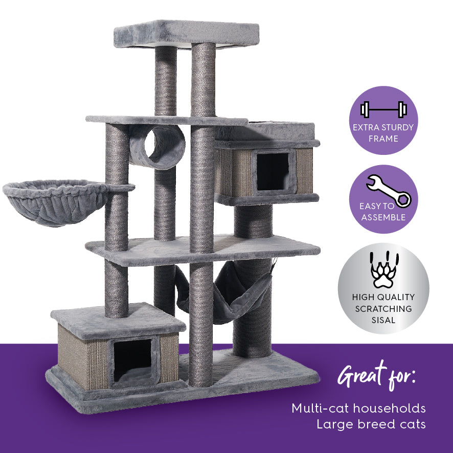 Hide & Climb Cat Tree - Grey