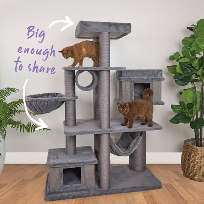 Hide & Climb Cat Tree - Grey