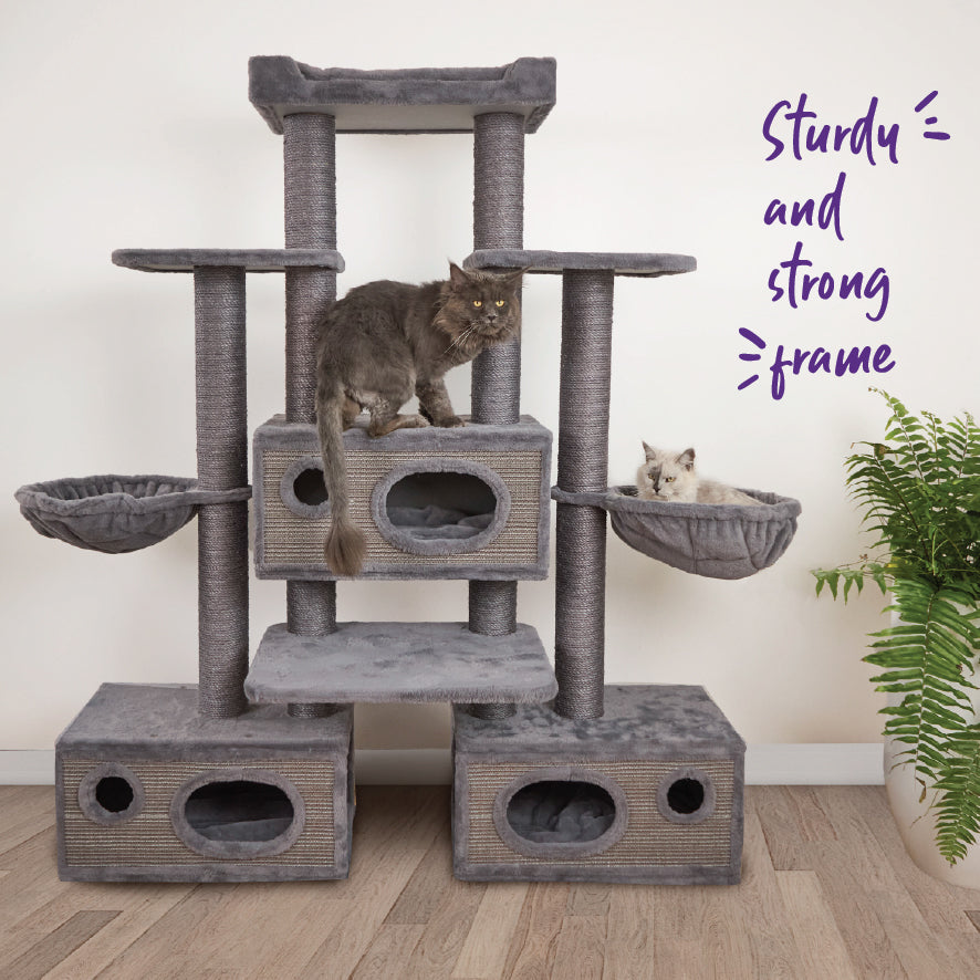 Hideaway Cat Climb Castle - Grey