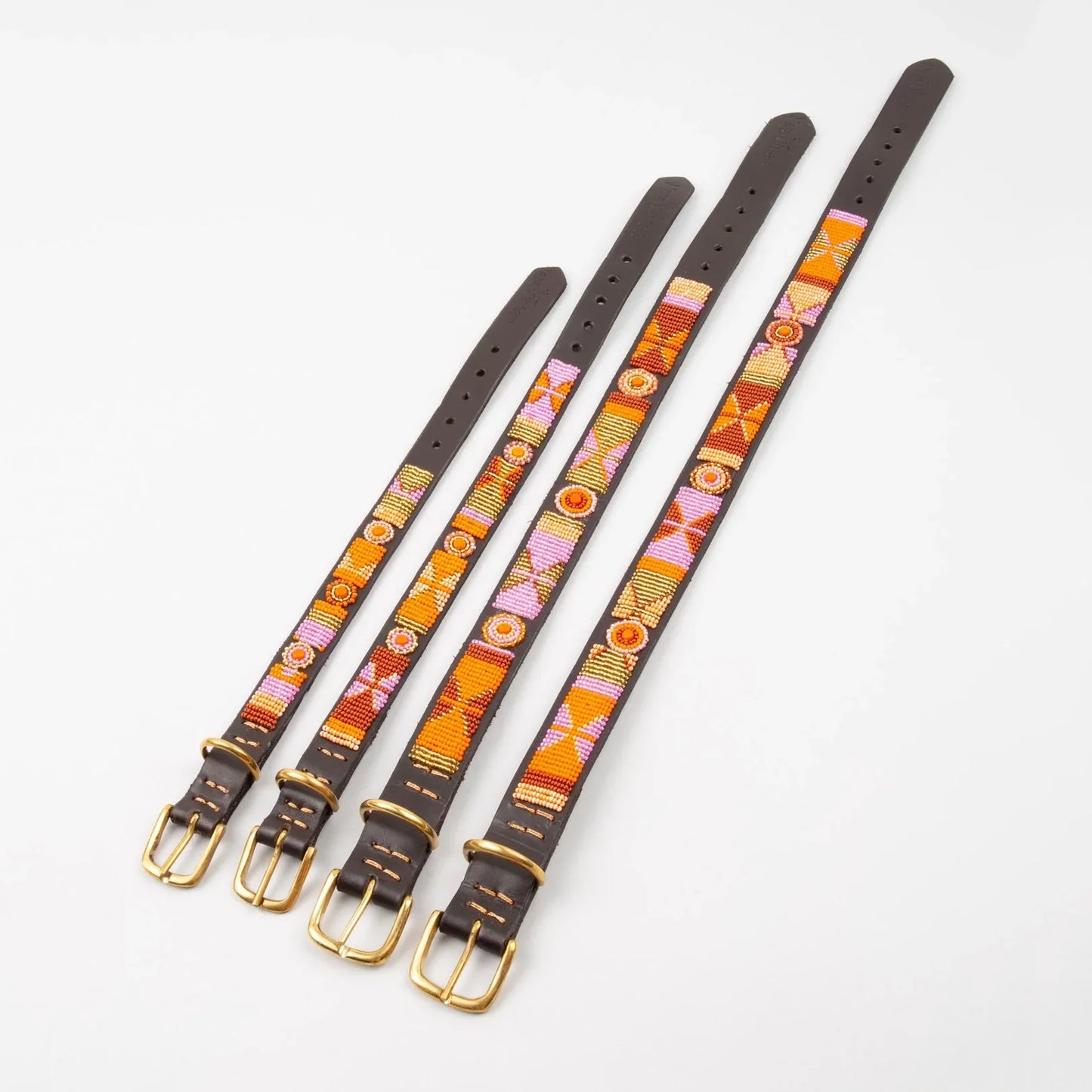 Beaded Dog Collar - Framboise