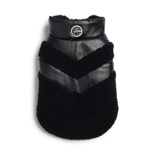 Fab Ski Faux Leather Shearling Coat - Black