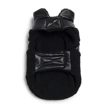 Fab Ski Faux Leather Shearling Coat - Black