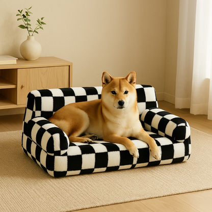 Luxury Sofa Bed For Dogs & Cats Plush Comfort, Washable Cover