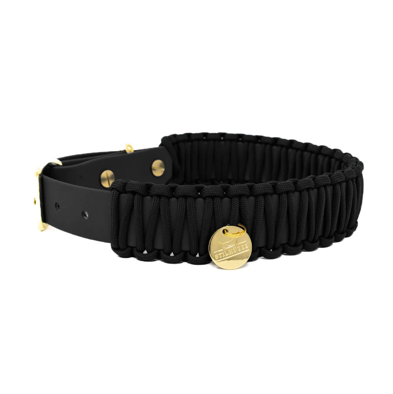 Black Biothane Paracord Collar