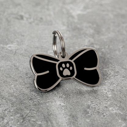 Black Bowtie Dog Tag