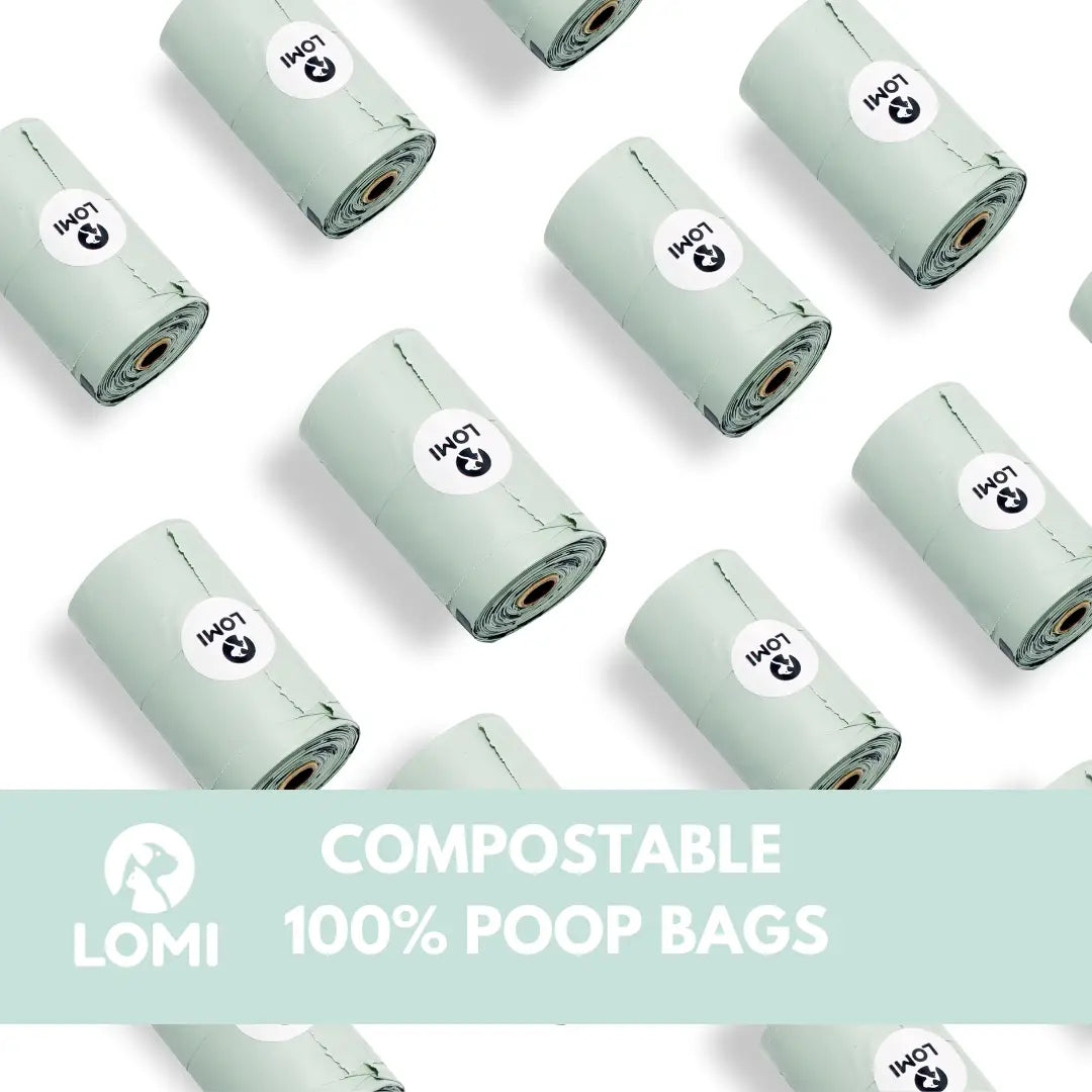 100% Compostable Poop Bags with Handles | 4 Rolls
