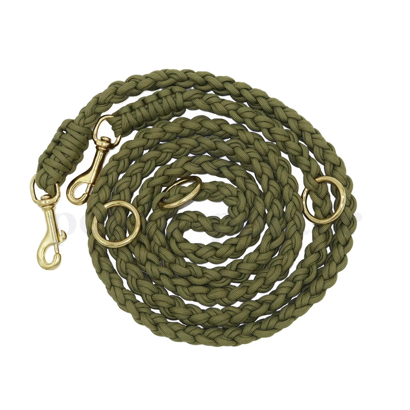 Adjustable Paracord Leash - Moss Green