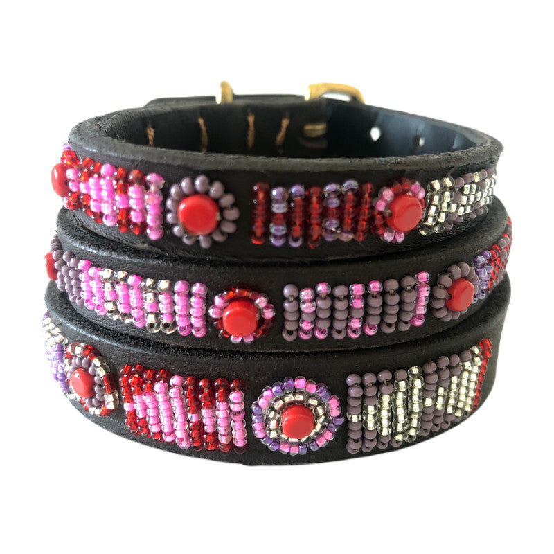 Beaded Dog Collar - Lily