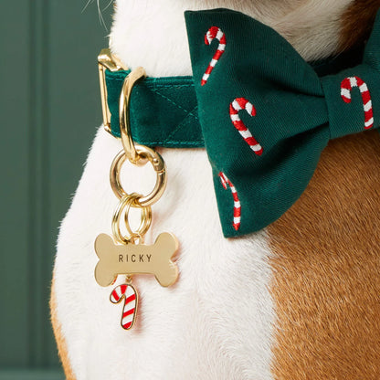 Candy Canes Embroidered Bow Tie Collar 1