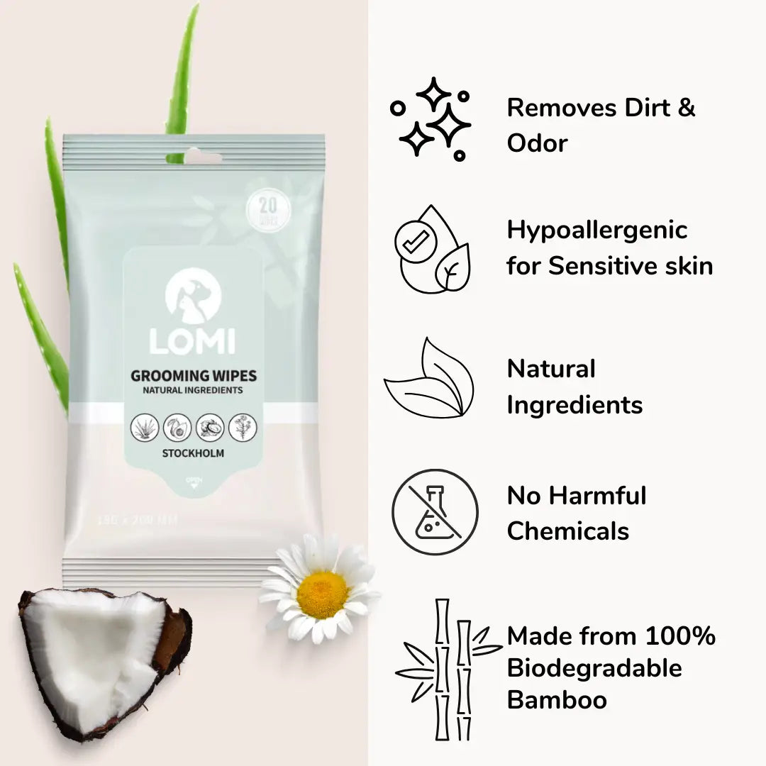 Bamboo Grooming Wipes | Travel Size (20 wipes)