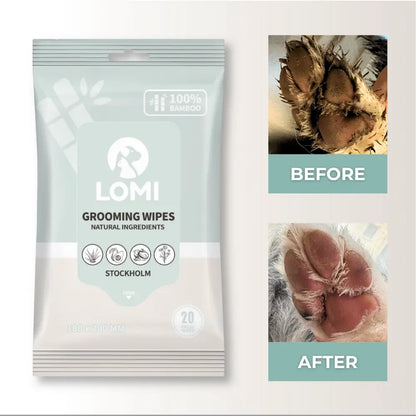 Bamboo Grooming Wipes | Travel Size (20 wipes)